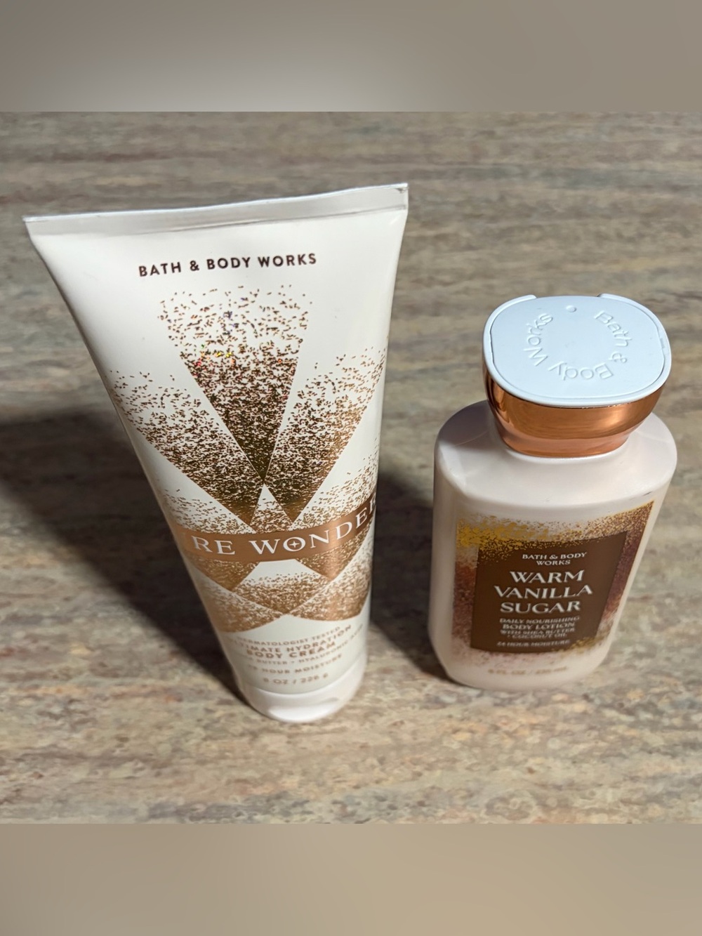 Bath & Body Works Pure Wonder Body Cream & Warm Vanilla Sugar Body Lotion Duo